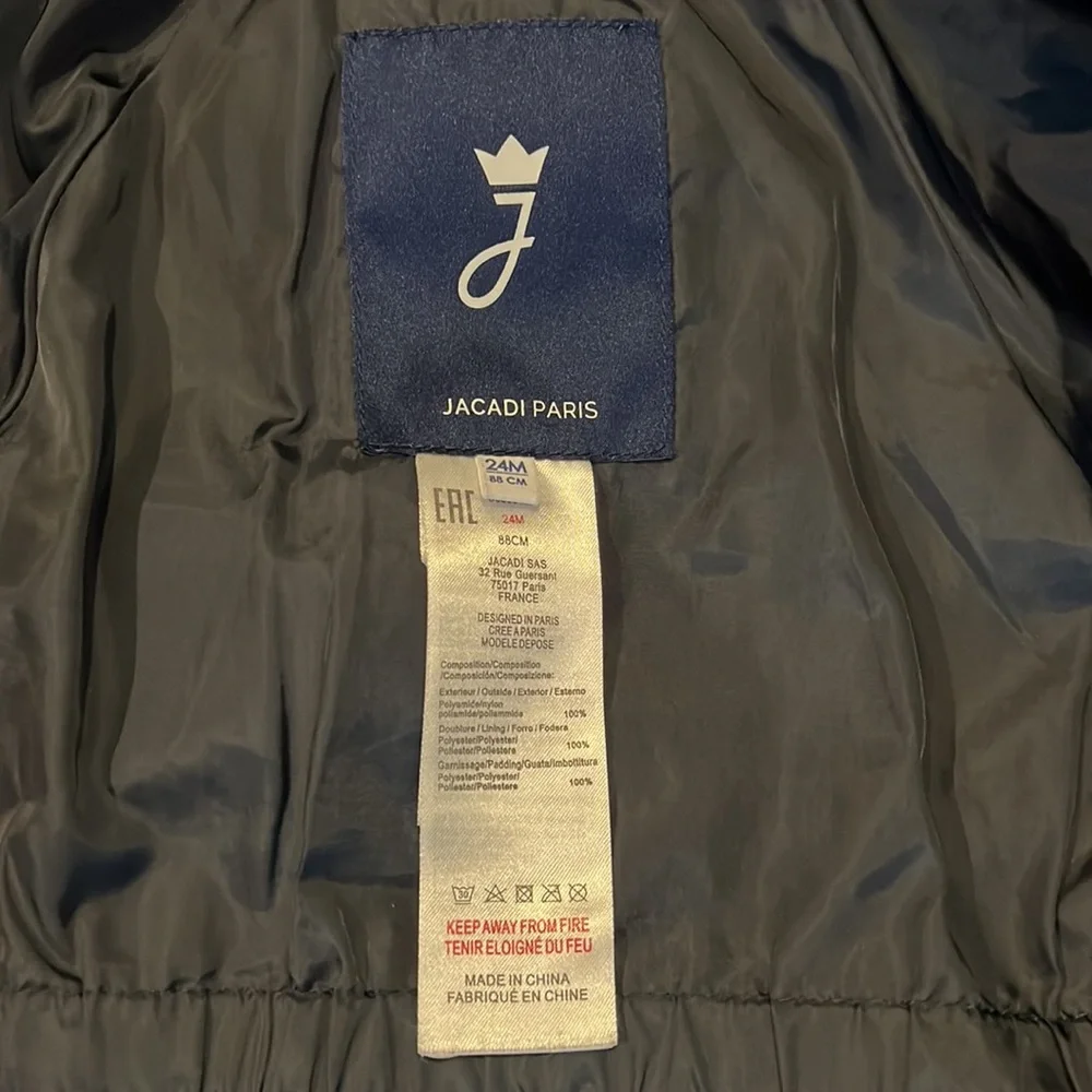 Jacadi Navy Puffer Coat 24M - Picture 5 of 6